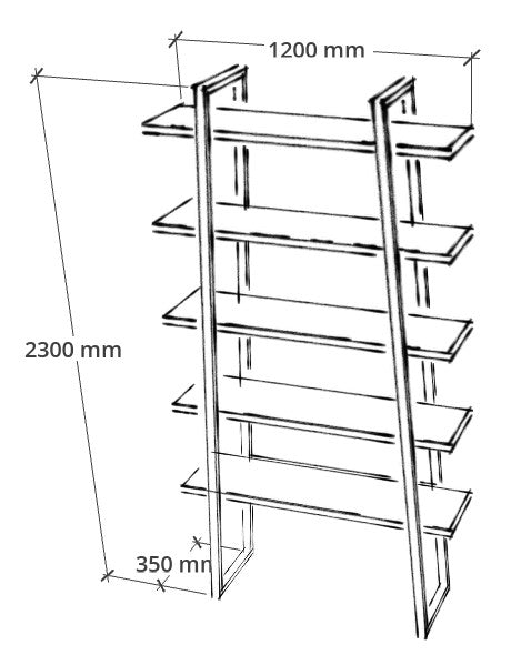 5-Tier Slanted Shelf